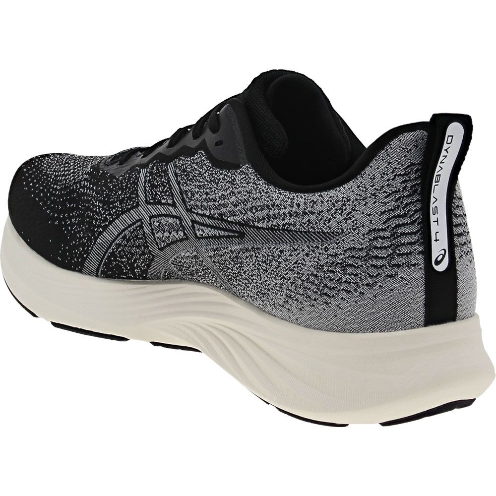 ASICS Dynablast 4 Running Shoes - Mens Black White Back View