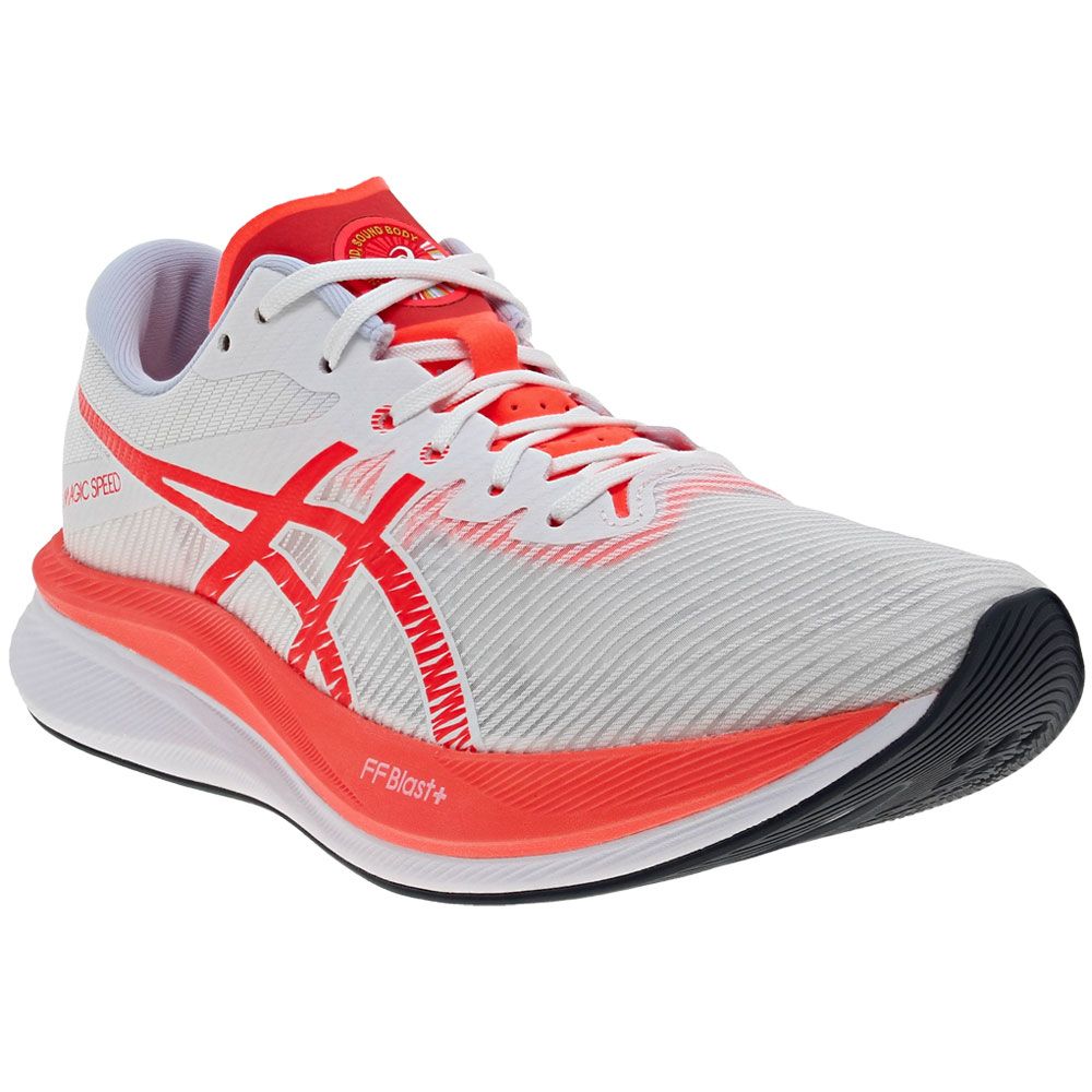 ASICS Magic Speed 3 Running Shoes - Mens White Sunrise Red