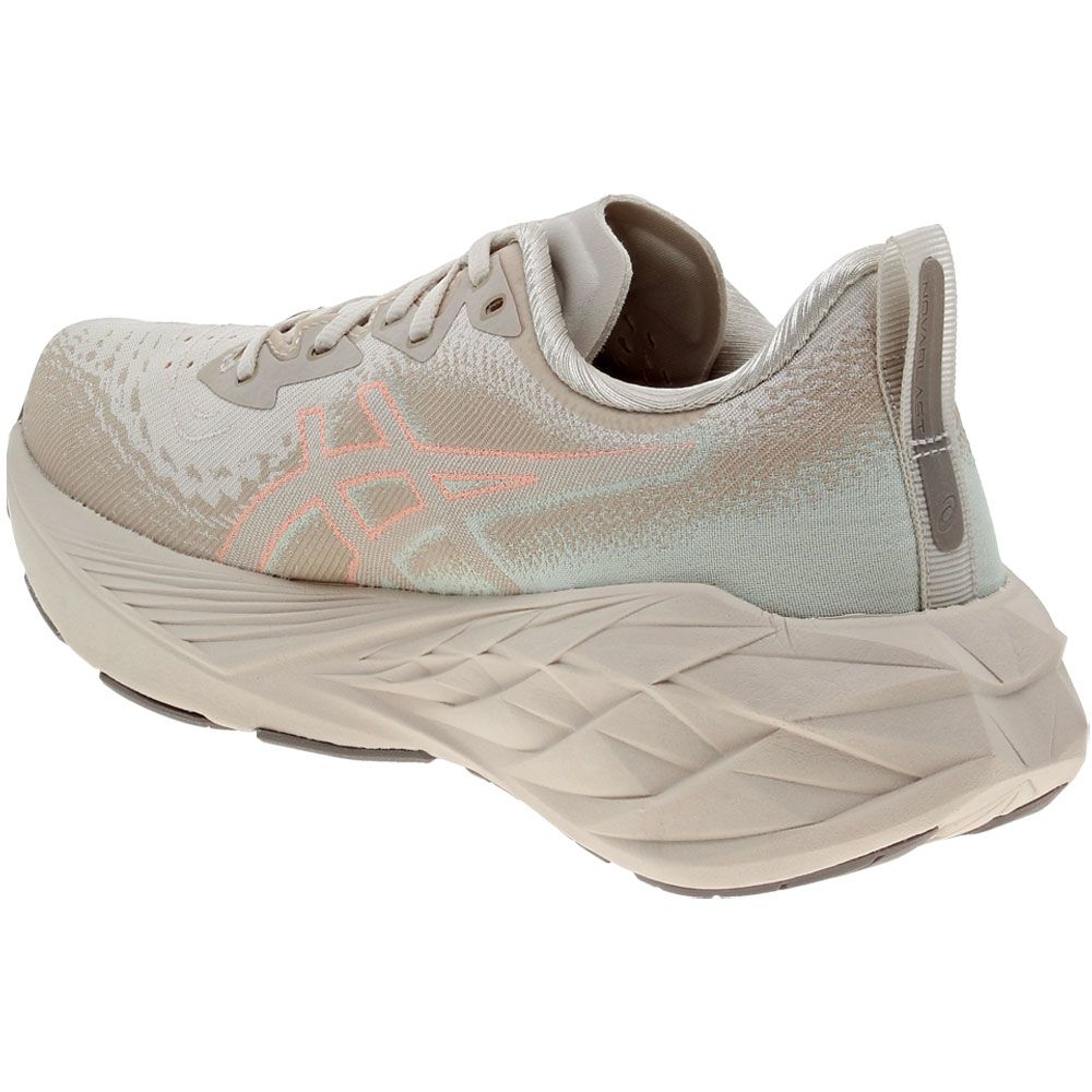 ASICS Novablast 4 Running Shoes - Womens Oatmeal Moonrock Back View