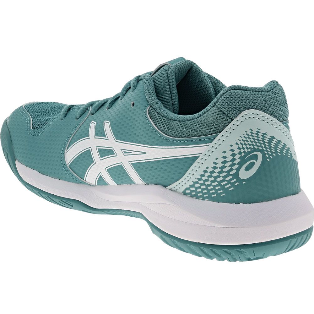 ASICS Gel Dedicate 8 Tennis Shoes - Womens Gris Blue White Back View