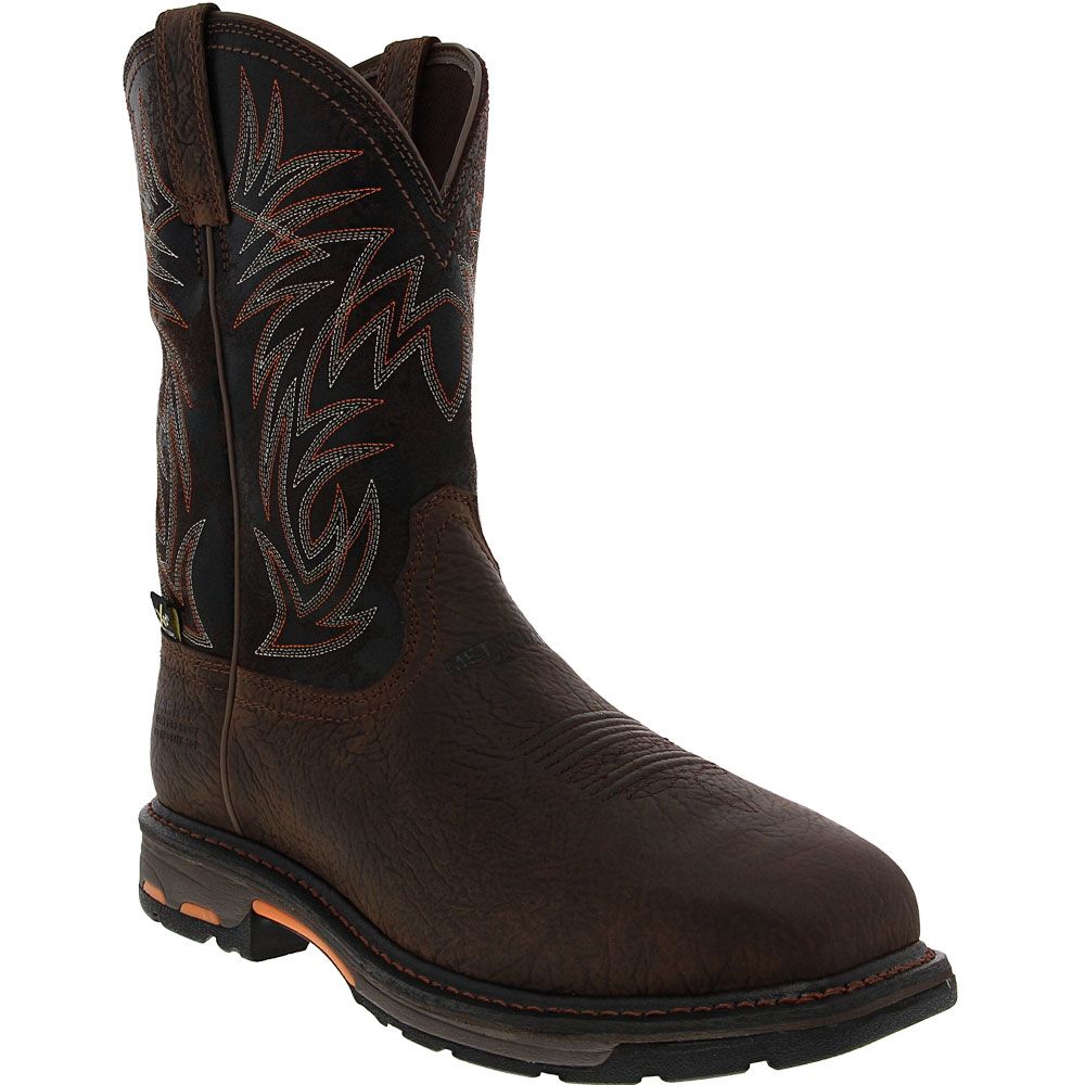 Ariat Workhog Metguard Waterproof Mens Composite Toe Work Boots Brown