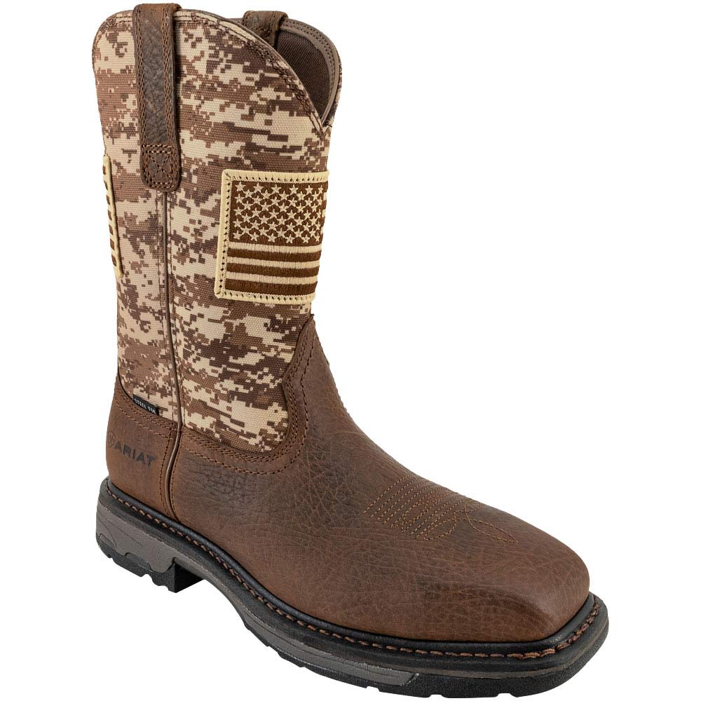 Ariat WorkHog Patriot Safety Toe Work Boots - Mens Brown