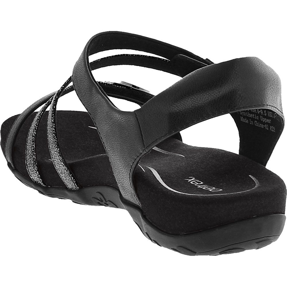 Aetrex Jess Sandals - Womens Black Back View