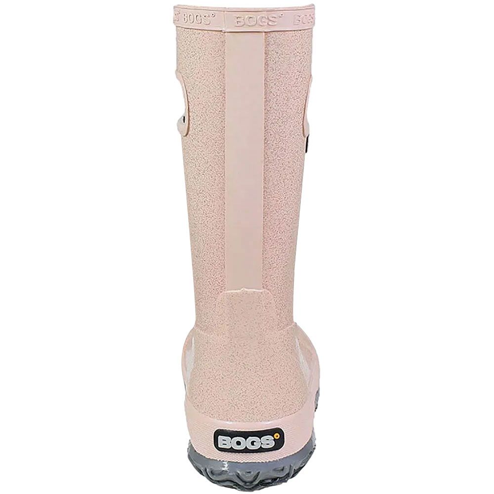 Bogs Rain Boot Glitter Rain Boots - Girls Rose Gold Back View