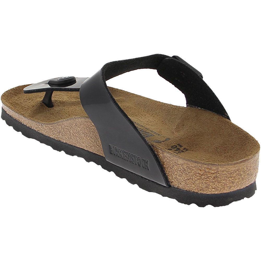 Birkenstock Gizeh Sandals - Womens Black Patent Back View