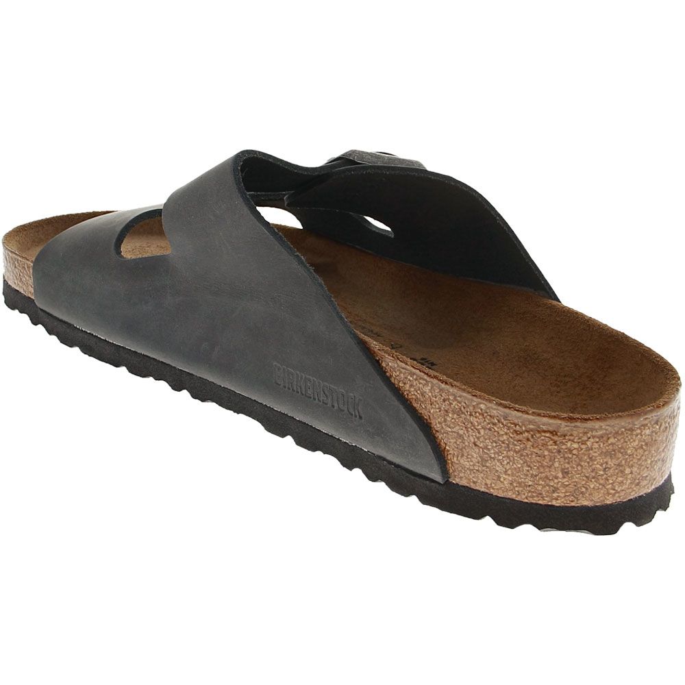 Birkenstock Arizona Slide Sandals - Mens Black Oiled Back View