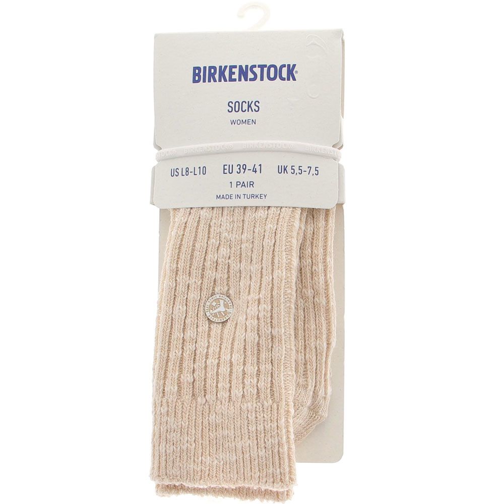 Birkenstock Cotton Slub Crew Socks Tan View 2