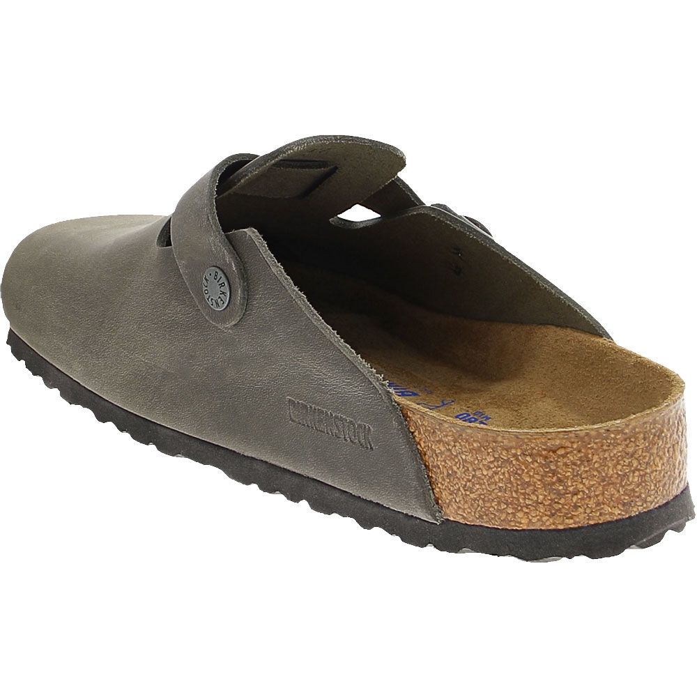 Birkenstock Boston Soft Footbed Slip On Casual Shoes - Mens Iron Oiled Back View