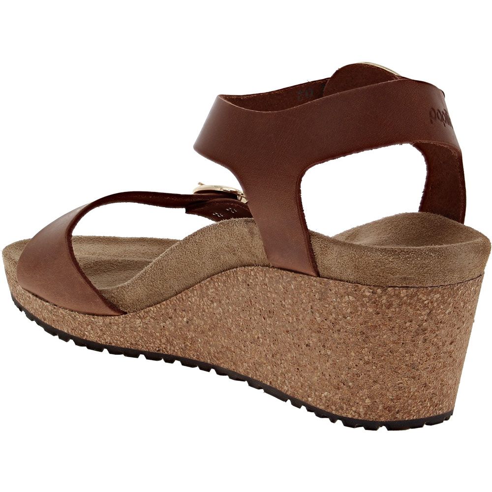 Birkenstock Soley Wedge Sandals - Womens Cognac Back View