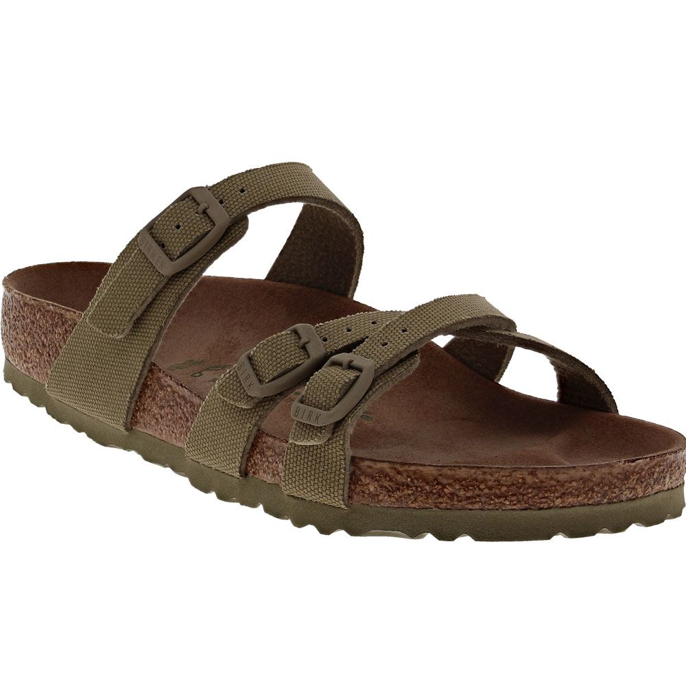 Birkenstock Franca Vegan Womens Sandals Faded Khaki Textile