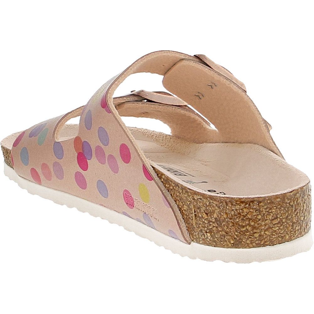 Birkenstock Arizona Sandals - Girls Electric Metallic Dots Copper Back View