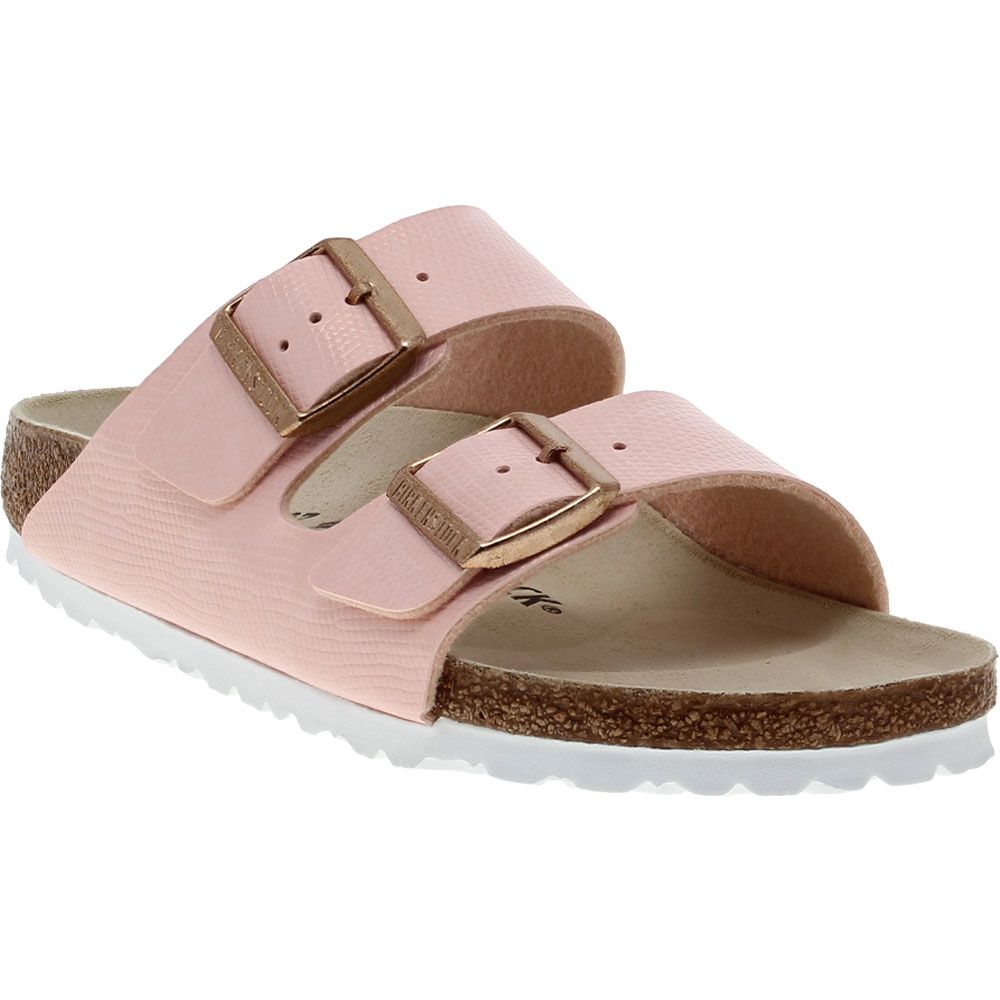 Birkenstock Arizona Birko Flor Sandals - Womens Shiny Lizard Light Rose