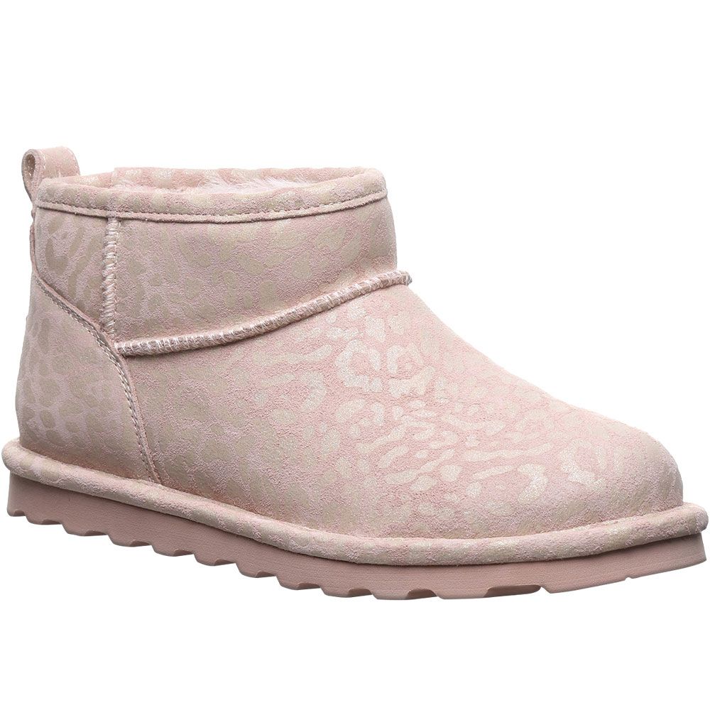 Bearpaw Shorty Exotic Winter Boots - Womens Pink Leopard Glitter