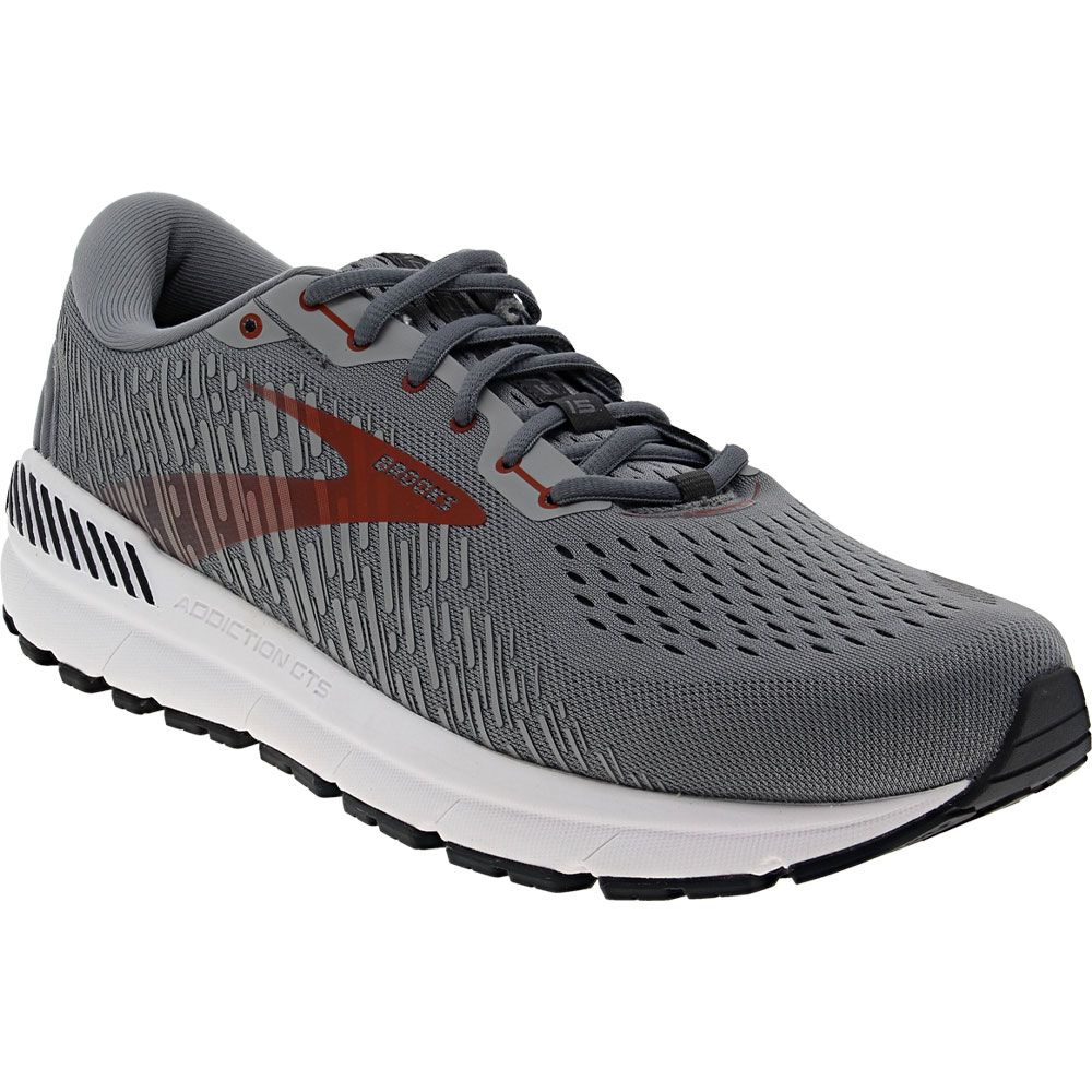 Brooks Addiction GTS 15 Running Shoes - Mens Grey Ebony Chili Oil