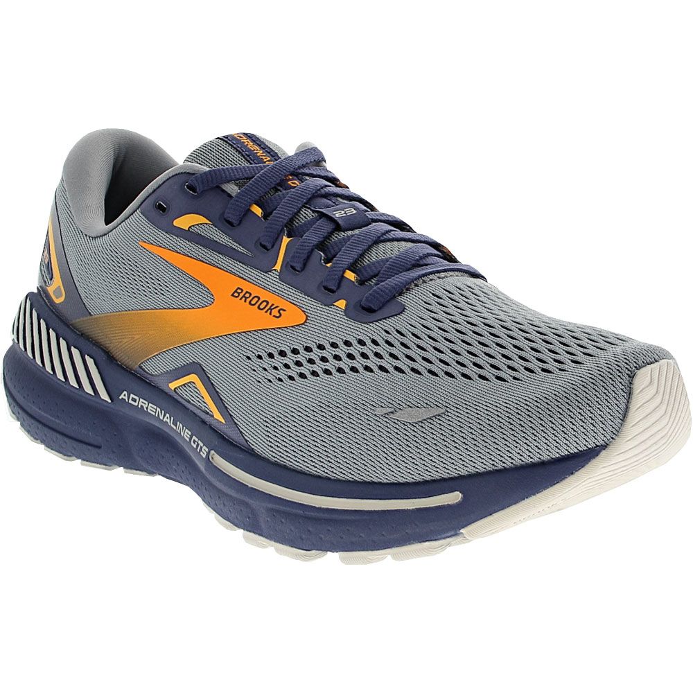 Brooks Adrenaline GTS 23 Running Shoes - Mens Grey Crown Blue Orange