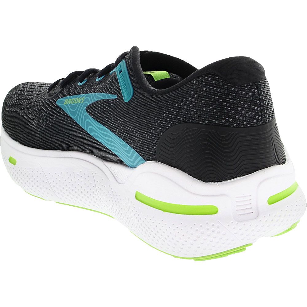 Brooks Ghost Max Running Shoes - Mens Black Atomic Blue Jasmine Back View