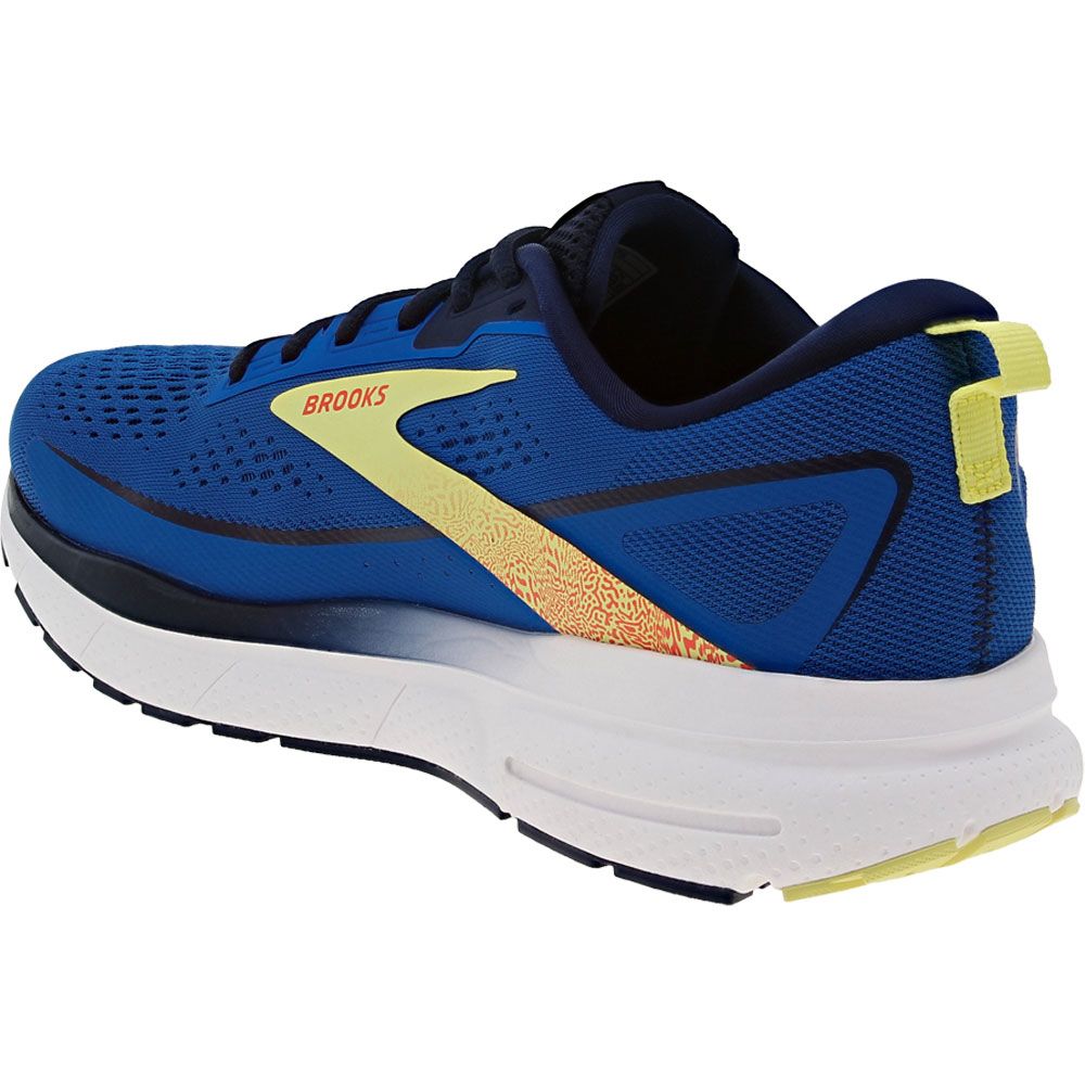 Brooks Trace 3 Running Shoes - Mens Blue Peacoat Yellow Back View