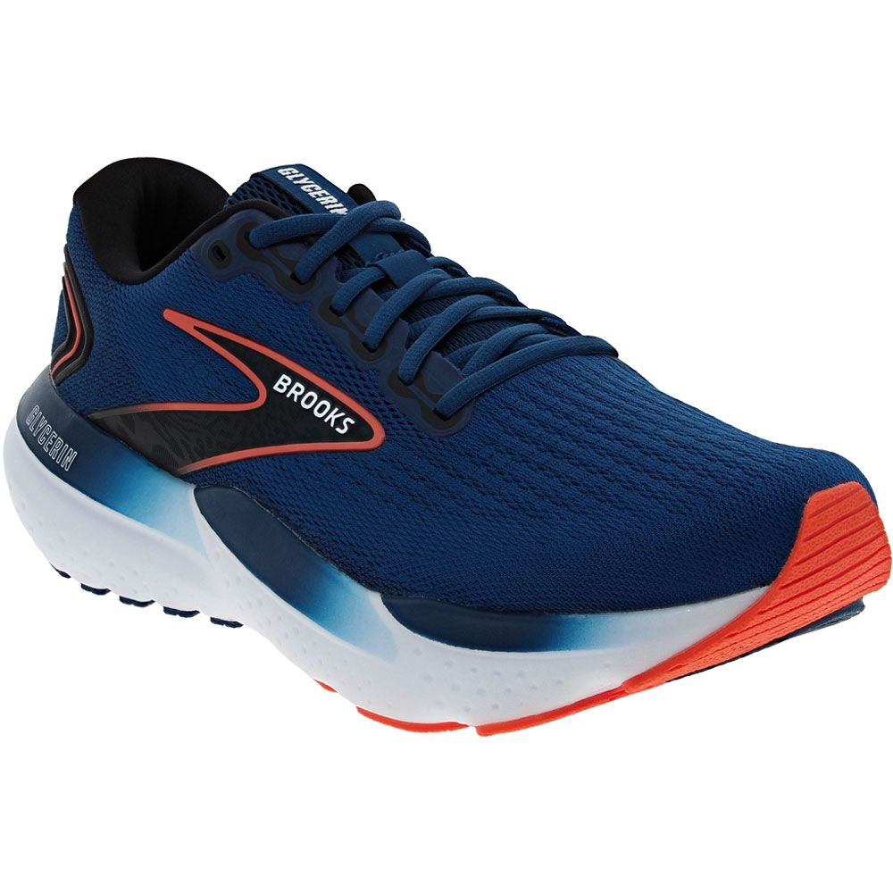 Brooks Glycerin 21 Running Shoes - Mens Blue Opal Black Nasturtium