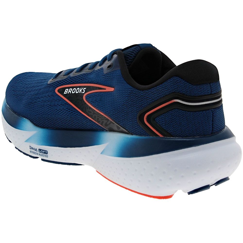 Brooks Glycerin 21 Running Shoes - Mens Blue Opal Black Nasturtium Back View