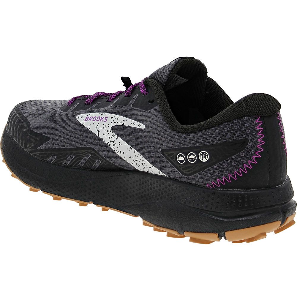 Brooks Divide 4 Gtx Trail Running Shoes - Womens Black Pearl Purple Back View