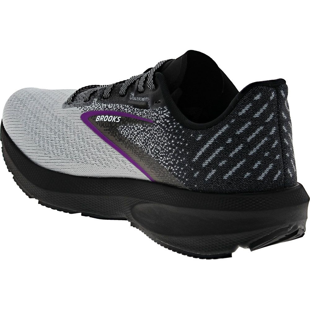 Brooks Launch 10 Running Shoes - Womens Black White Violet Back View