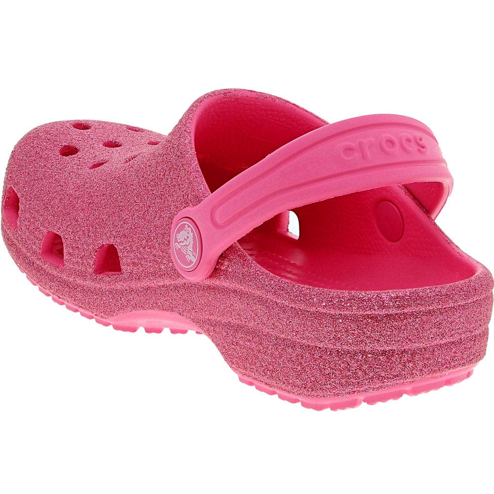 Crocs Classic Glitter Water Sandals - Girls Pink Back View