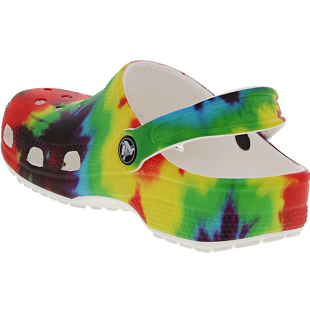 Crocs Classic Tie Dye Graphic Water Sandals - Girls Multi Tie Dye Back View