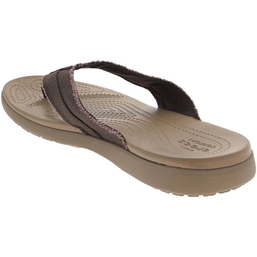 Crocs Santa Cruz Canvas Flip Flip Flops - Mens Brown Back View