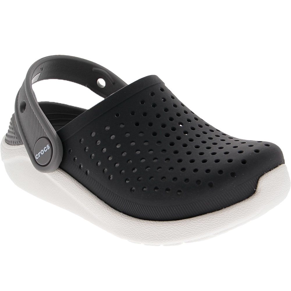 Crocs Lite Ride Clog Water Sandals - Girls Black White