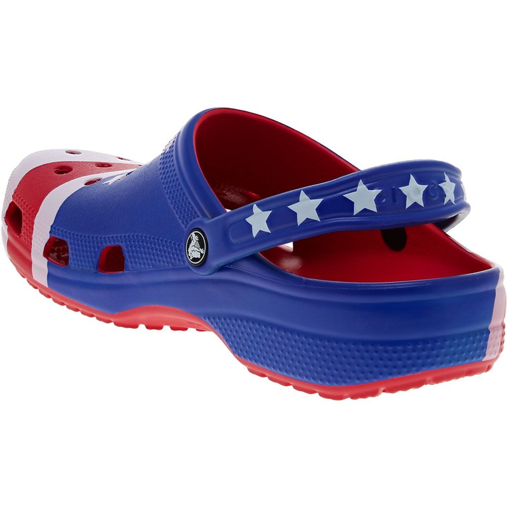 Crocs Classic American Flag Water Sandals - Mens Red White Blue Back View