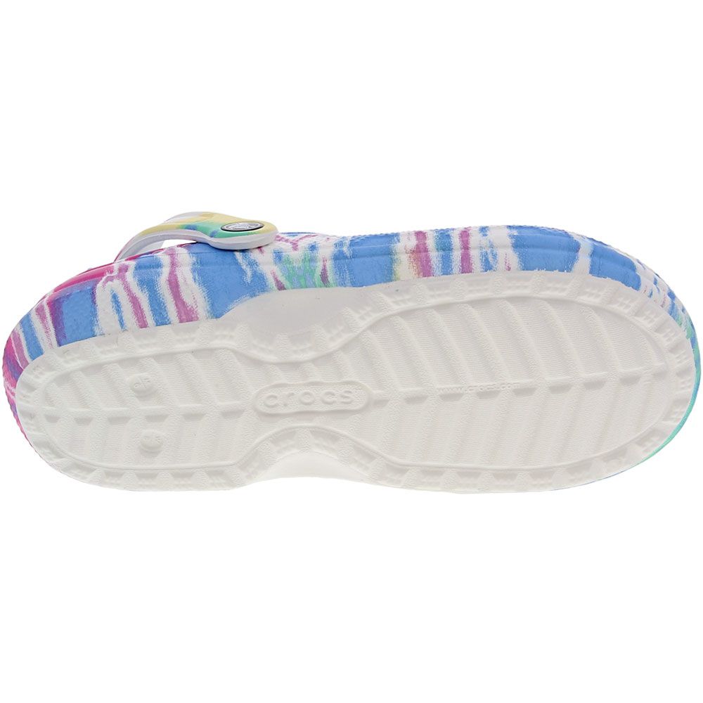Crocs Classic Lined Tie Dye Water Sandals - Mens Blue Multi Sole View