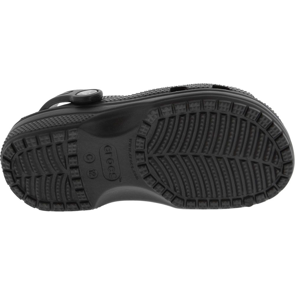 Crocs Classic Clog Kids Sandals Black Sole View