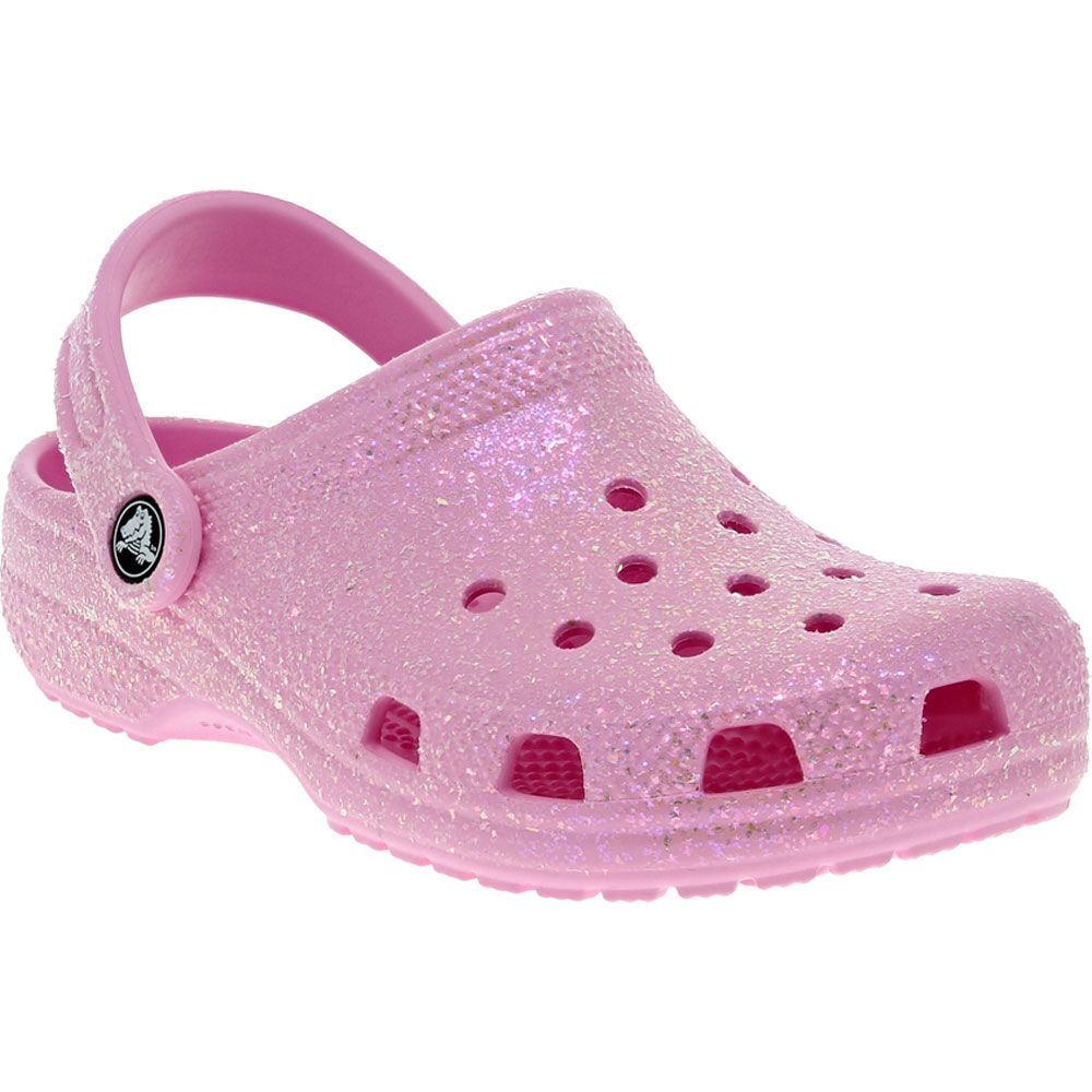 Crocs Classic Glitter Clog 2 Youth Girls Water Sandals Flamingo