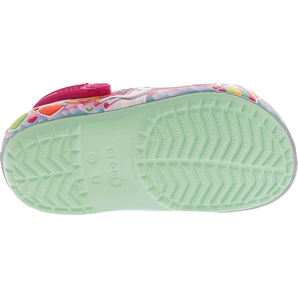 Crocs Fun Lab Unicorn Lights Water Sandals - Girls Ice Blue Sole View