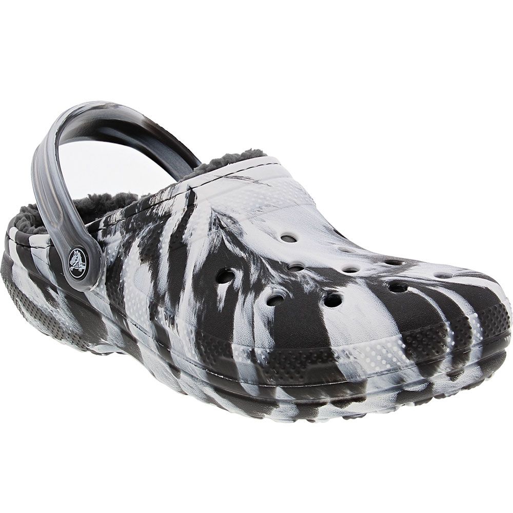 Crocs Classic Lined Marbled Water Sandals - Mens White Black