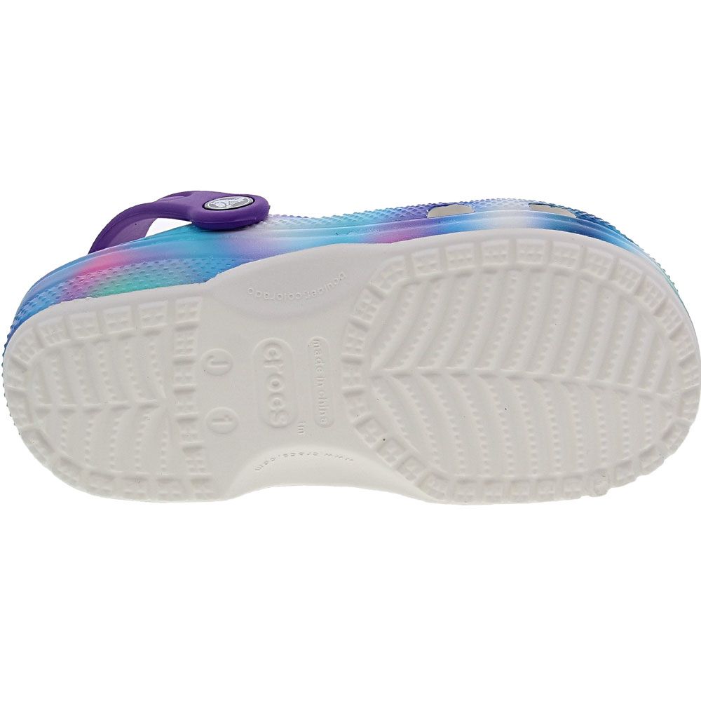 Crocs Classic Solarized Youth Water Clogs Sandals White Multi Sole View