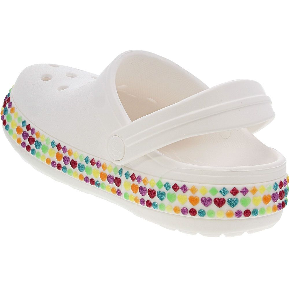 Crocs Crocband Gem Band Clog Girls Water Sandals White Back View