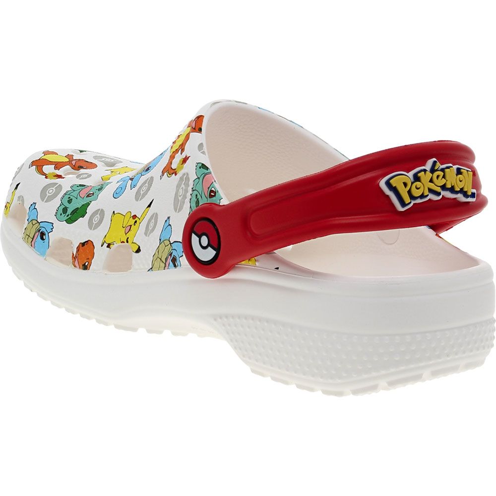 Crocs Classic Pokemon Clog Kids Sandals - Boys | Girls White Multi Back View