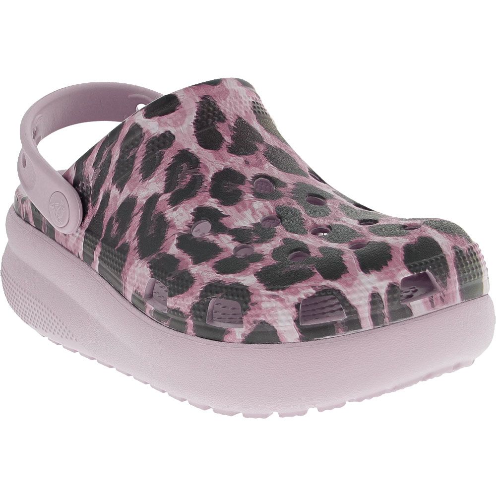 Crocs Animal Cutie Crush Leopard Kids Clogs Purple Leopard