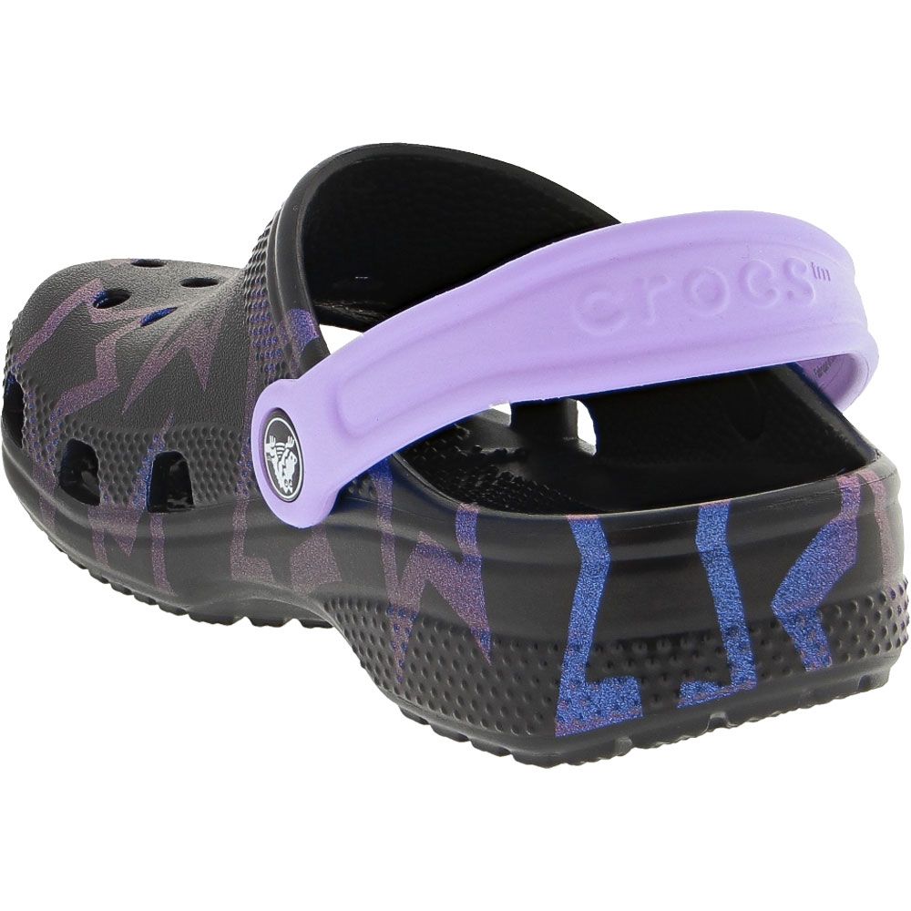 Crocs Classic Disco Dance Party Girls Clog Sandals Black Stars Back View