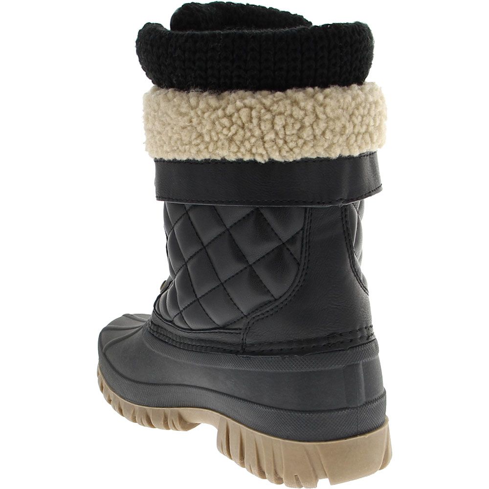 Cougar Creek Quilt Winter Boots - Womens Black Back View