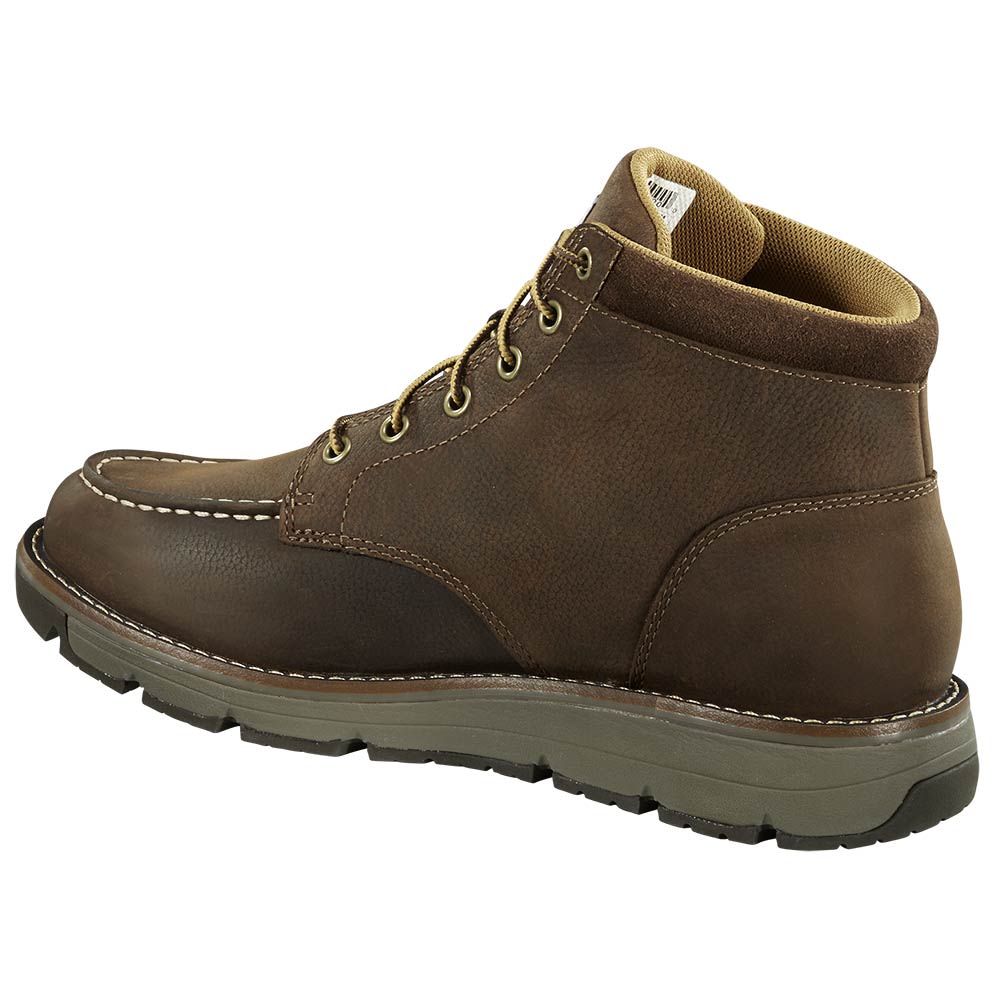 Carhartt Millbrook 5" Moc Brown Non-Safety Toe Work Boots - Mens Dark Brown Back View