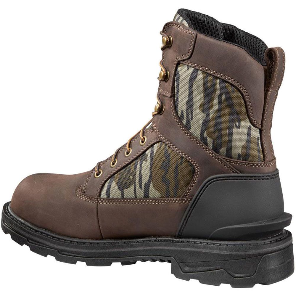 Carhartt Ft8002 8" Wp Hunting Boots - Mens Brown Oil Tan & Camo Back View