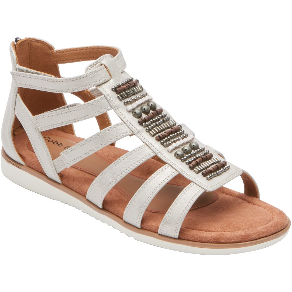 Cobb Hill Zion Gladiator Sandals - Womens Taupe Metallic Eco