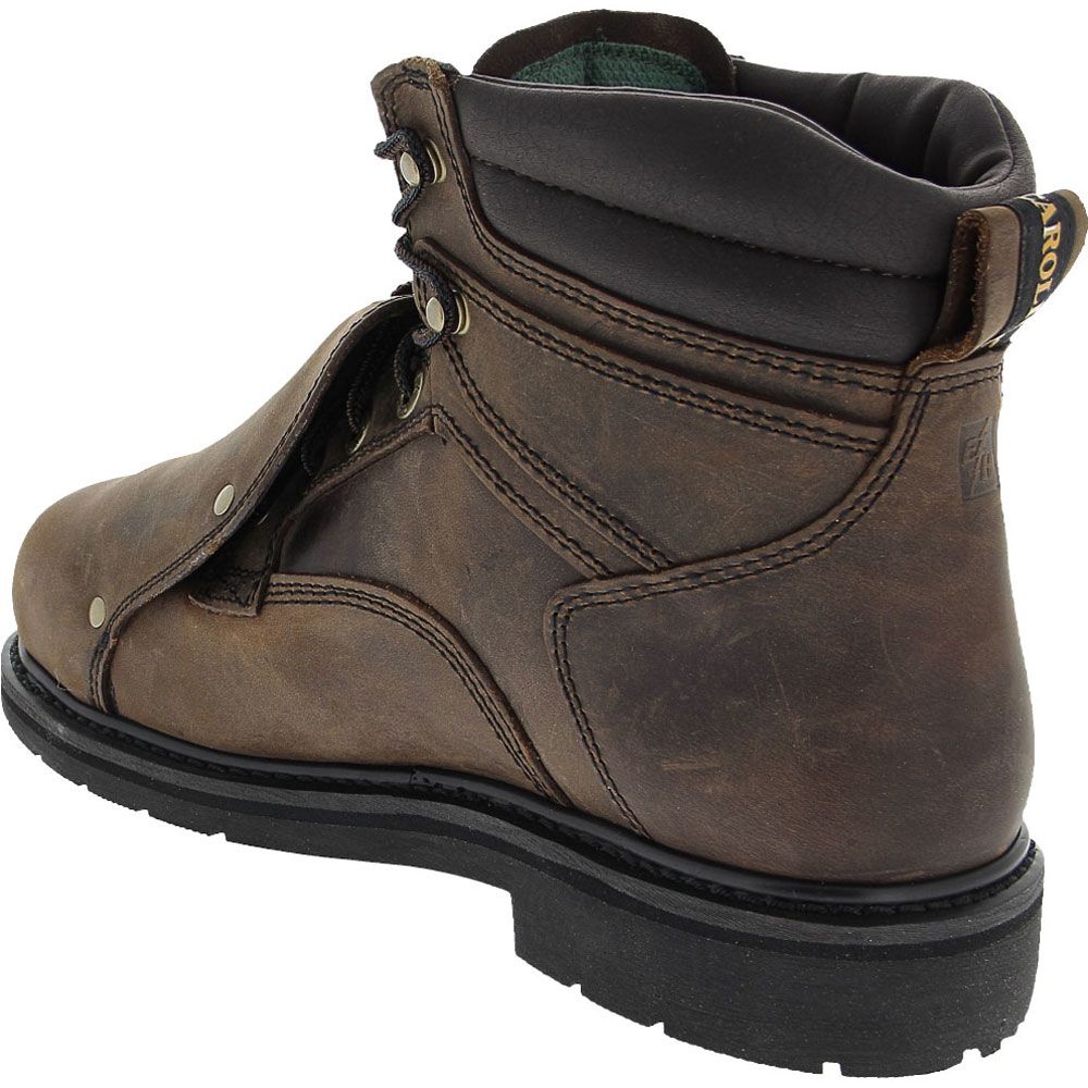 Carolina 599 Broad Toe Work Boots - Mens Brown Back View