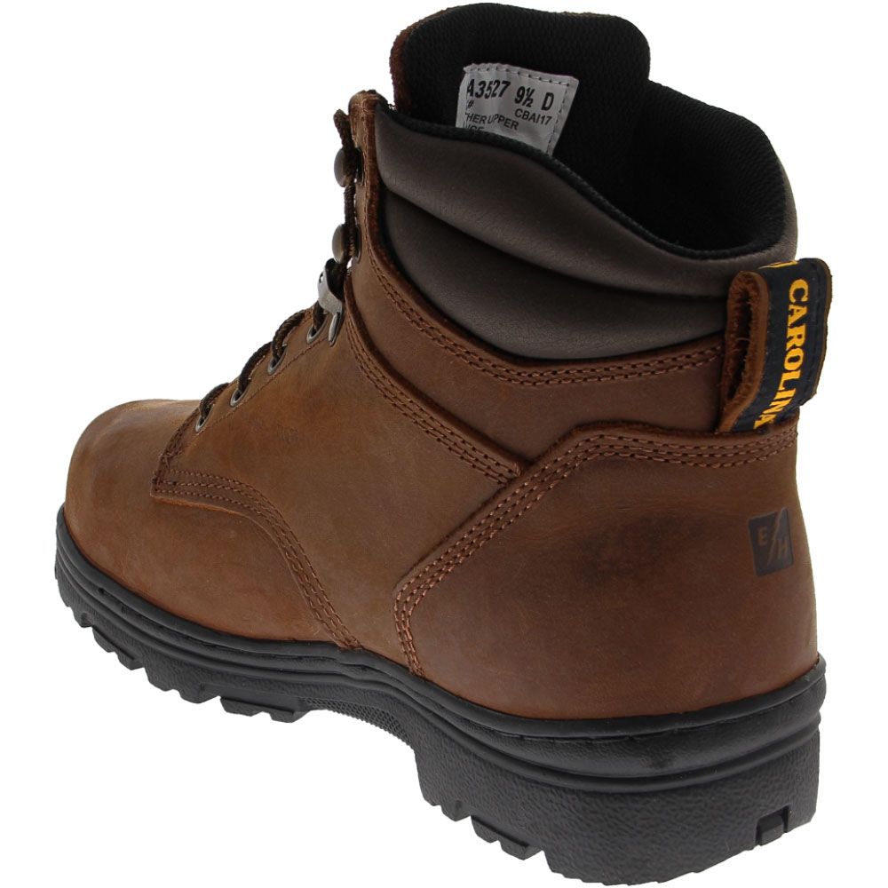 Carolina CA3527 Broad Toe Work Boots - Mens Brown Back View