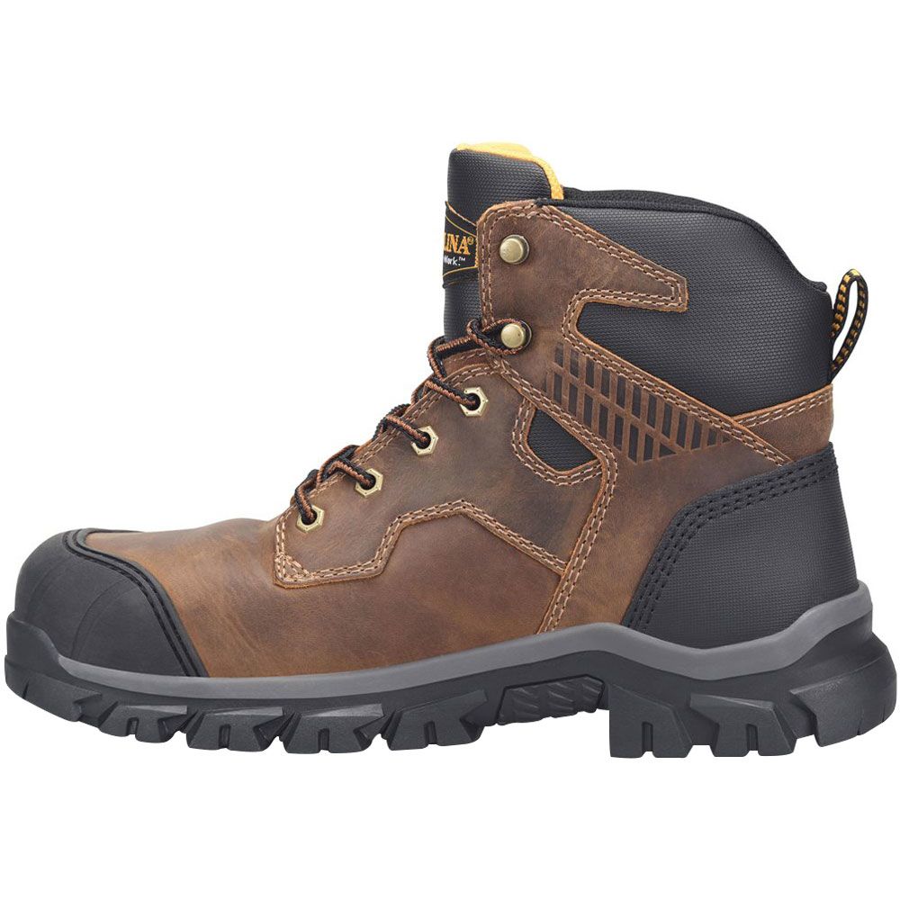 Carolina CA3590 Falcon 6" Waterproof Safety Toe Work Boots - Mens Dark Brown Back View