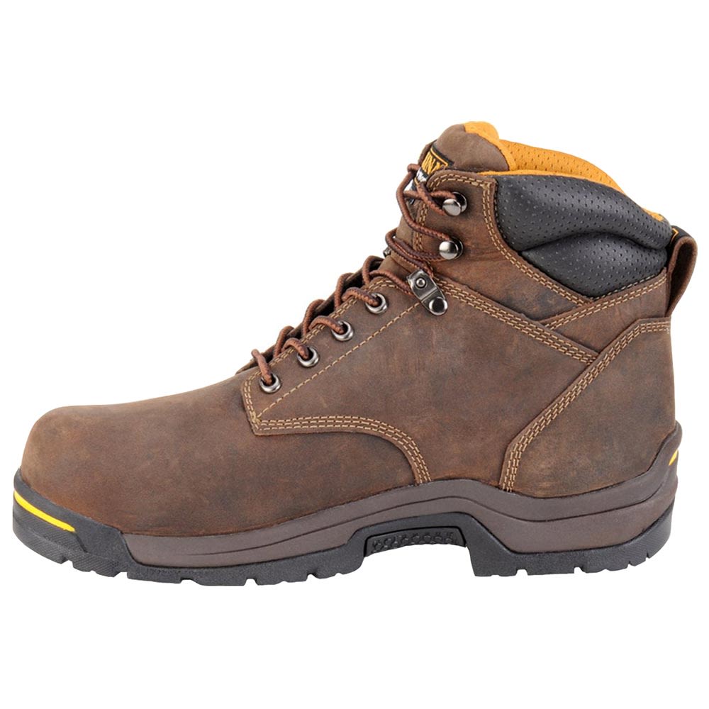 Carolina CA5021 Broad Toe Work Boots - Mens Dark Brown Back View