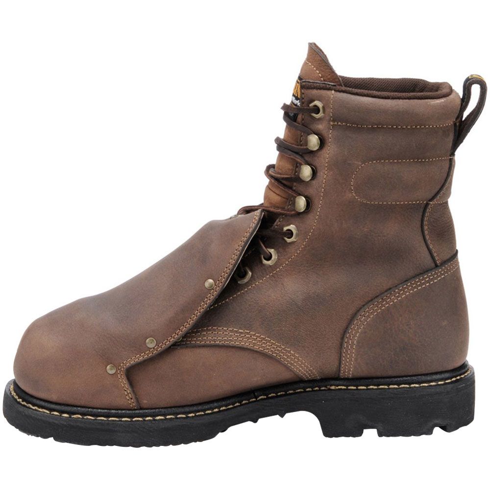 Carolina CA5502 Broad Toe Work Boots - Mens Dark Brown Back View