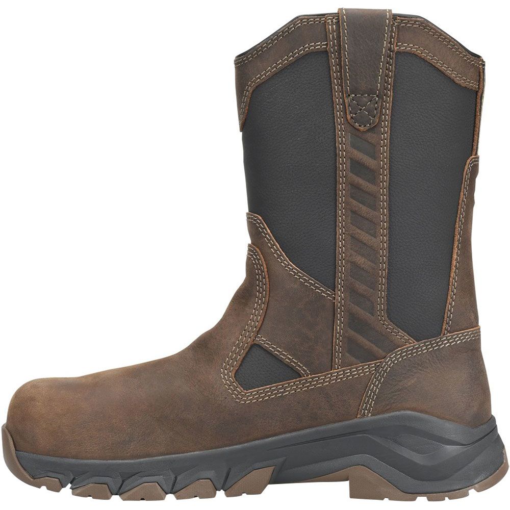 Carolina Mens Subframe 10" Ltwt Wp Comptoe Pullon Composite Toe Work Boots - Mens Dark Brown Back View